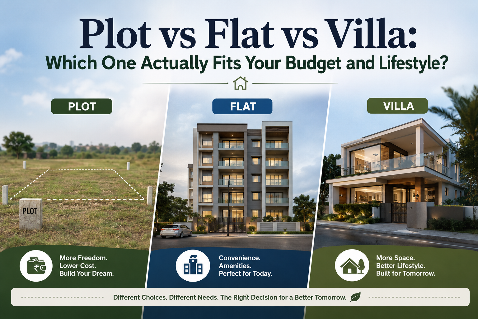 Plot vs Flat vs Villa